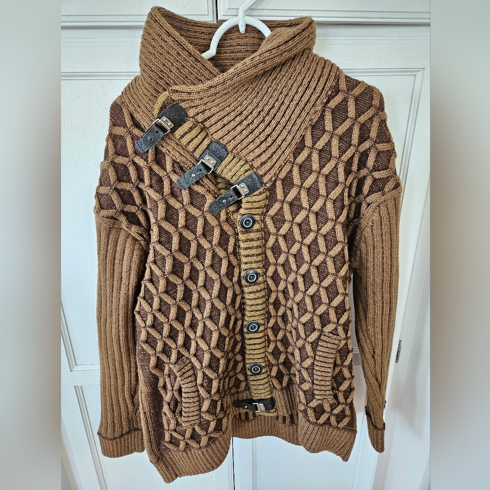 LCR Wool Blend Shawl Collar Cardigan
